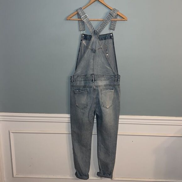 Zara Women’s S denim ripped leg rolled leg qoveralls - Picture 10 of 15